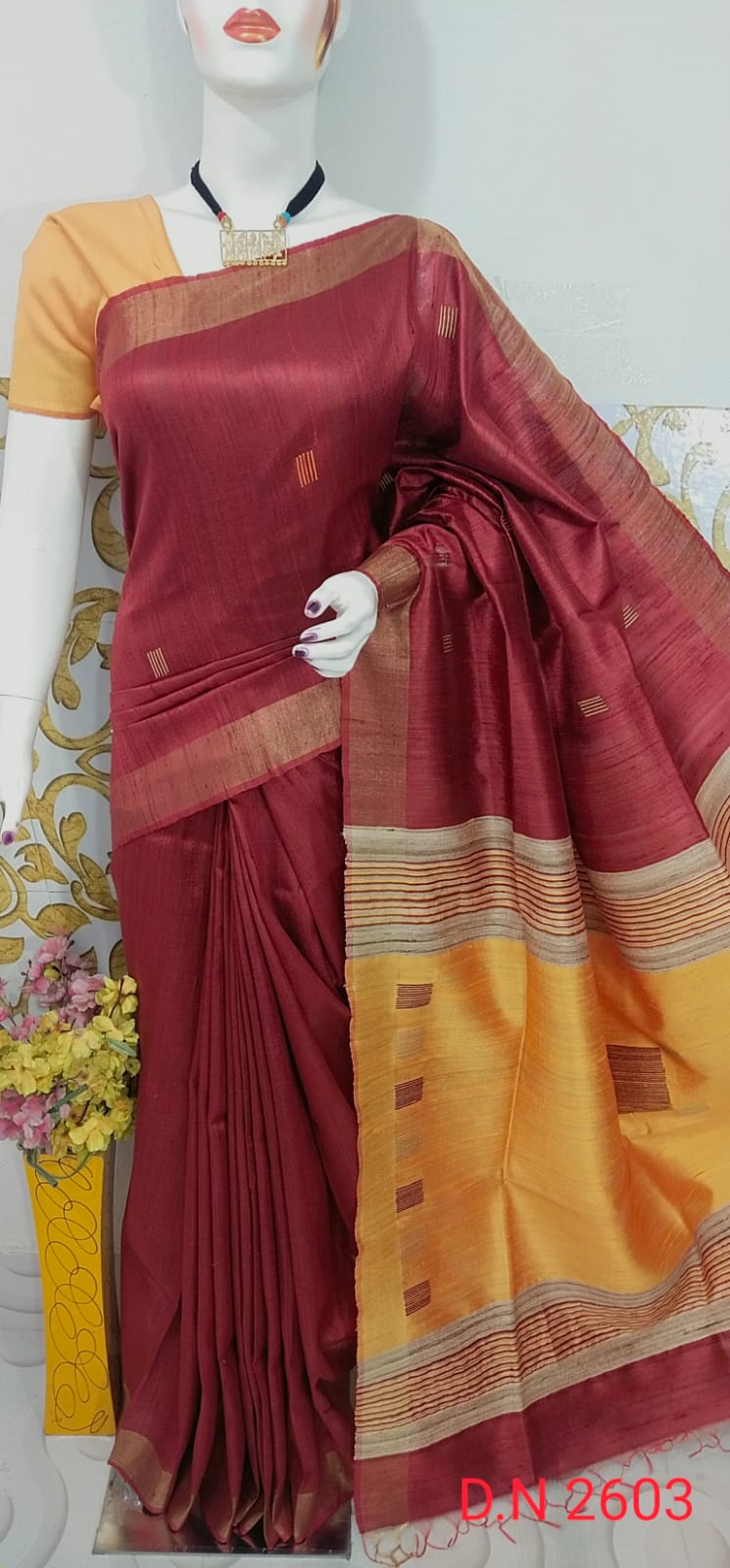 Pure Handloom Saree Tussar Dupion Raw Silk saree Organic Saree with Running Blouse Piece Silk Sari Women Party Wear Gift Organic Handloom hot