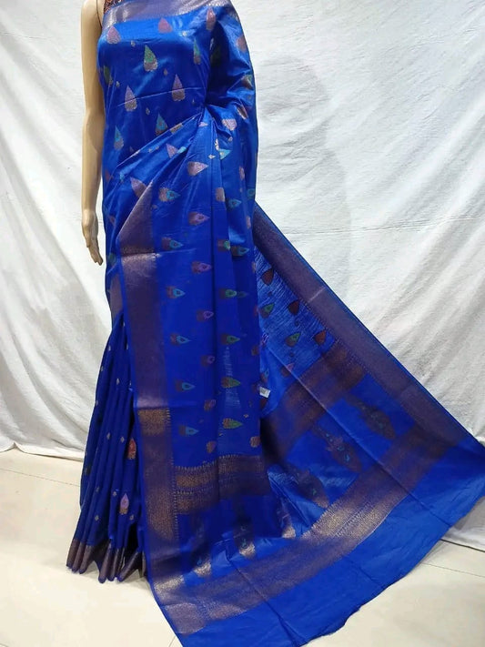 Semi Tussar Munga Banarasi Silk Saree STM04