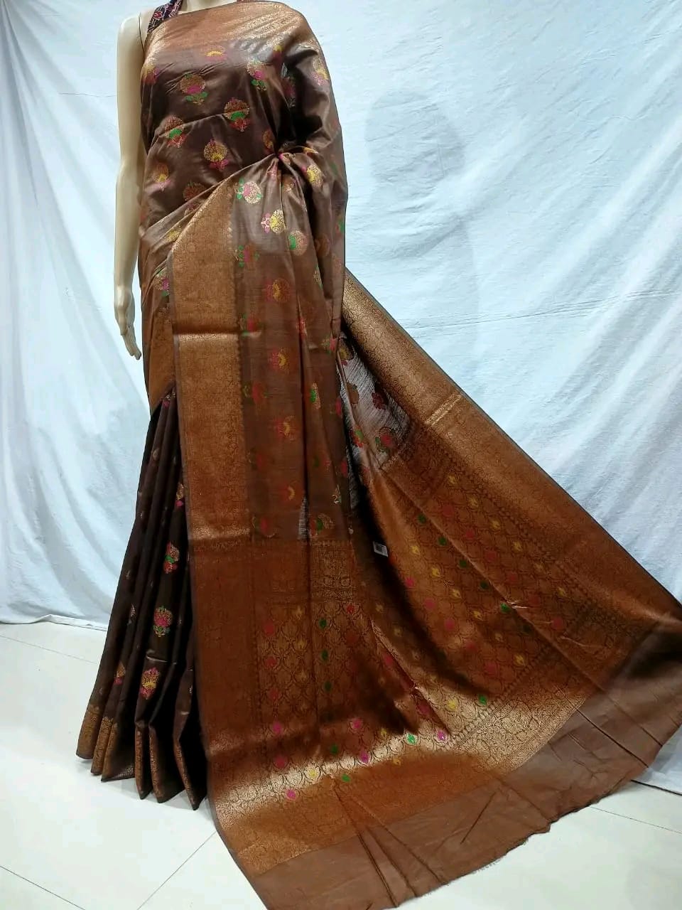 Semi Tussar Munga Banarasi Silk Saree STM06