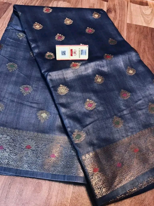 Semi Tussar Munga Banarasi Silk Saree STM10