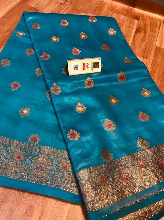 Semi Tussar Munga Banarasi Silk Saree STM11