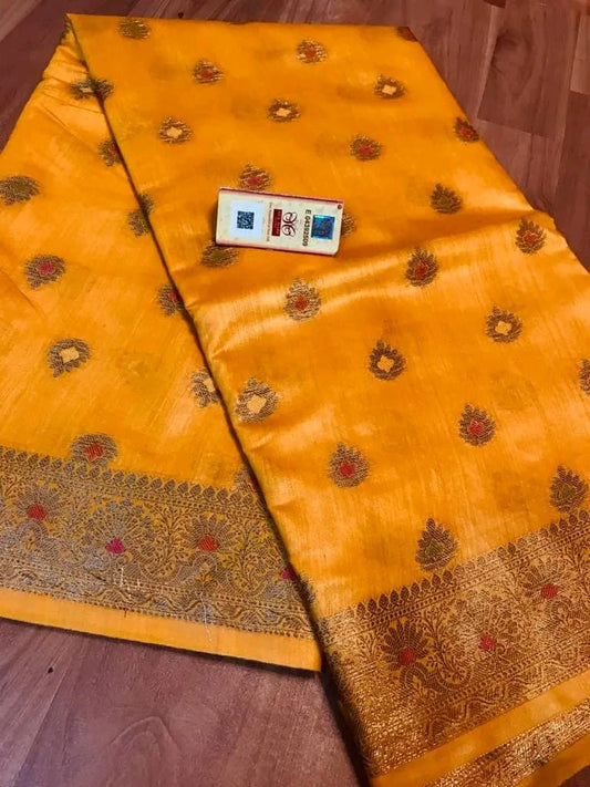 Semi Tussar Munga Banarasi Silk Saree STM12