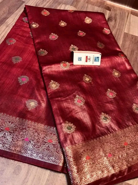 Semi Tussar Munga Banarasi Silk Saree STM13