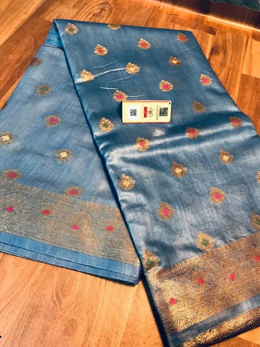 Semi Tussar Munga Banarasi Silk Saree STM14