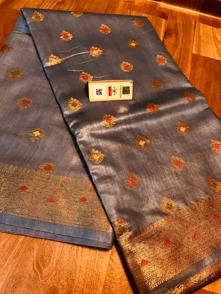 Semi Tussar Munga Banarasi Silk Saree STM15