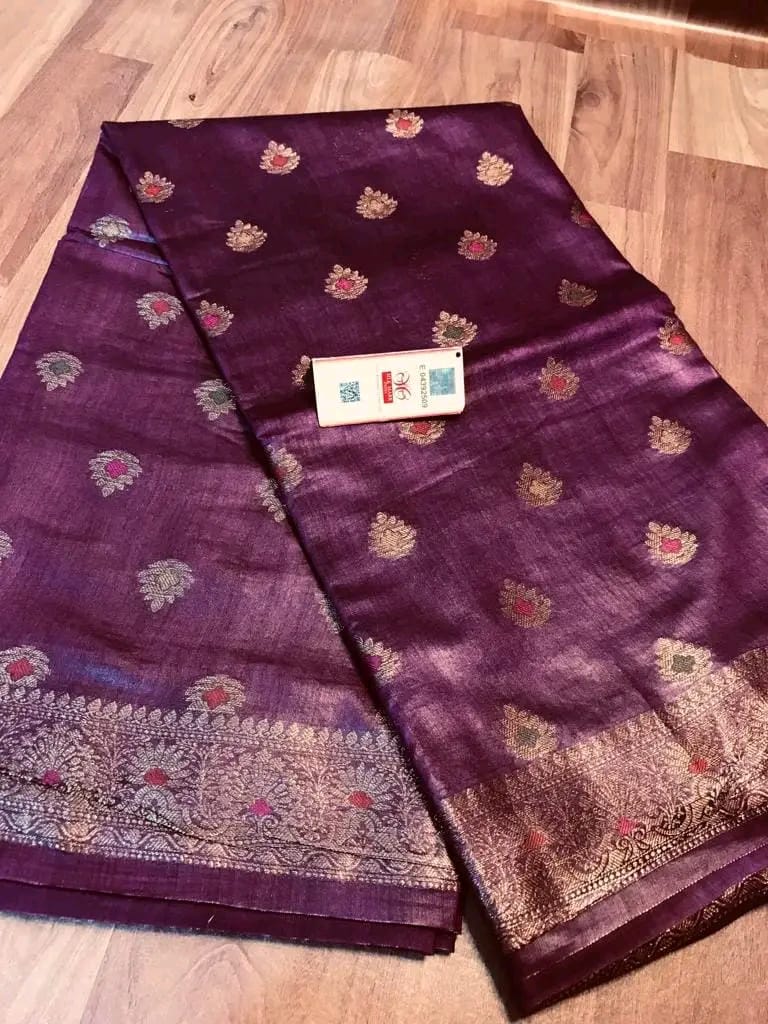 Semi Tussar Munga Banarasi Silk Saree STM16