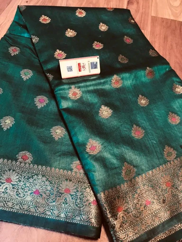 Semi Tussar Munga Banarasi Silk Saree STM17