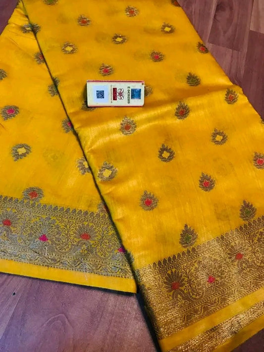 Semi Tussar Munga Banarasi Silk Saree STM19