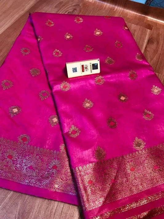 Semi Tussar Munga Banarasi Silk Saree STM20