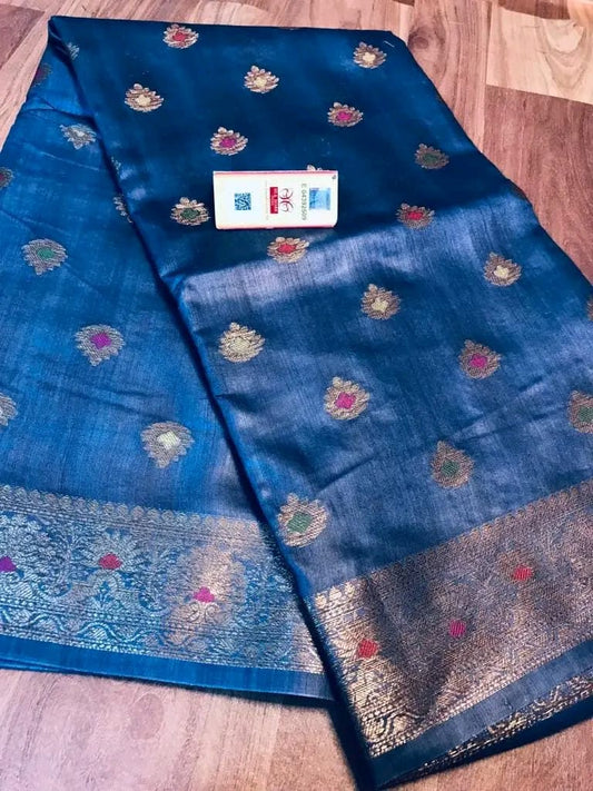 Semi Tussar Munga Banarasi Silk Saree STM21