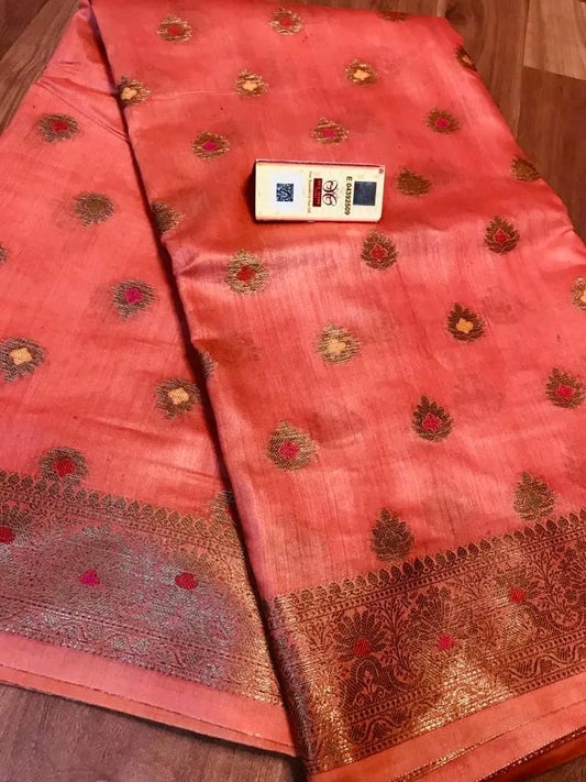 Semi Tussar Munga Banarasi Silk Saree STM22