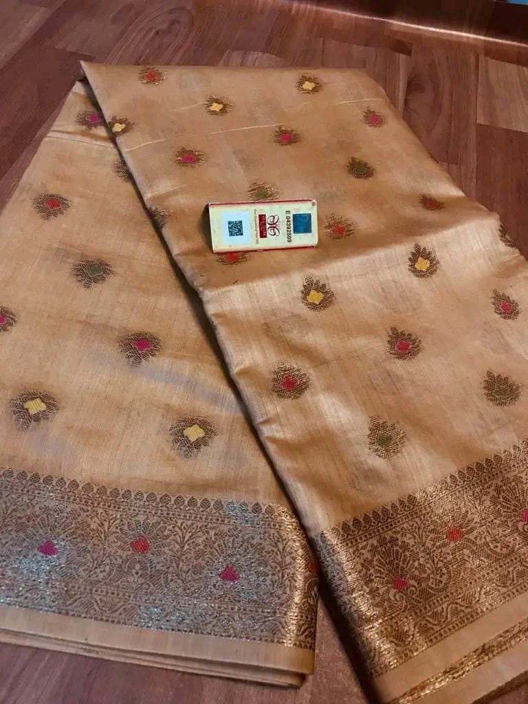 Semi Tussar Munga Banarasi Silk Saree STM23