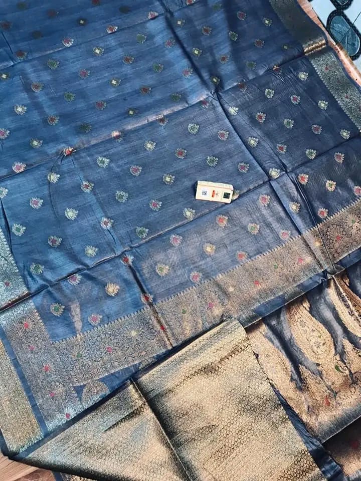 Semi Tussar Munga Banarasi Silk Saree STM10