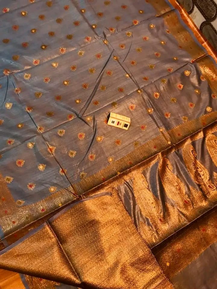 Semi Tussar Munga Banarasi Silk Saree STM15