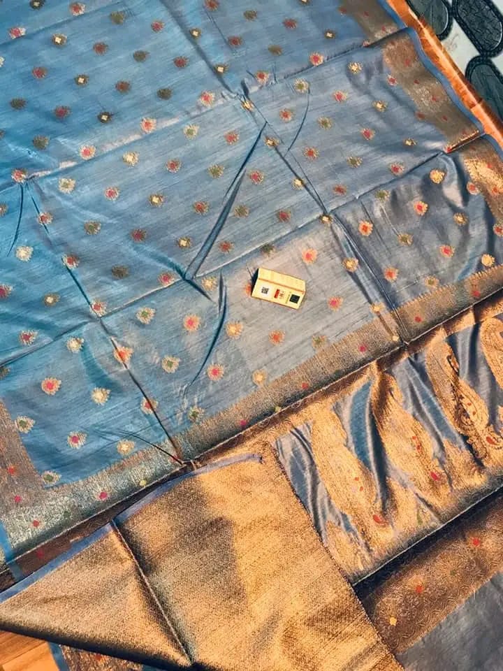 Semi Tussar Munga Banarasi Silk Saree STM14