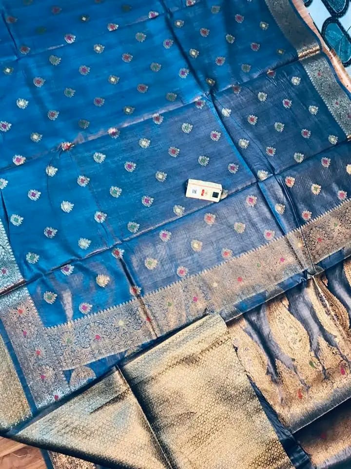 Semi Tussar Munga Banarasi Silk Saree STM21