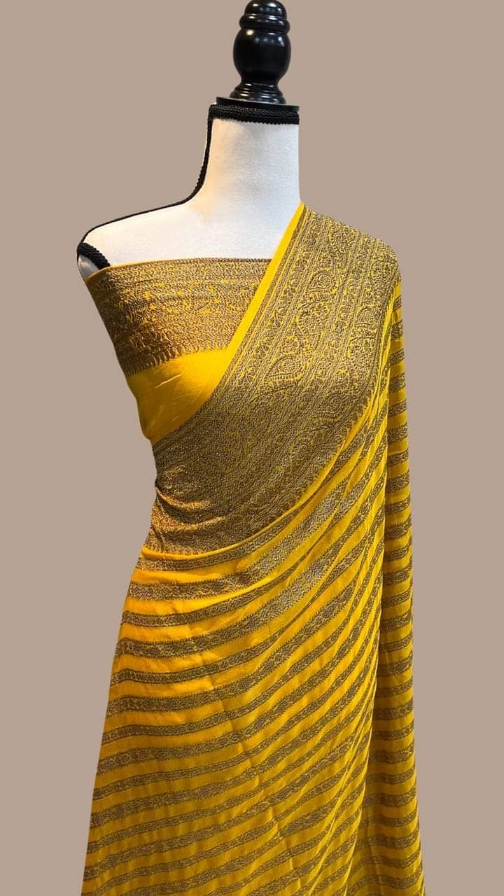 Party Wear Semi Georgette Banarasi Silk Saree PWS08