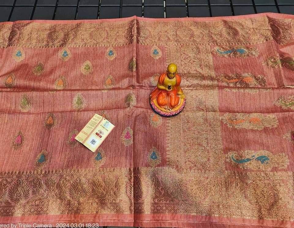 Semi Tussar Munga Banarasi Silk Saree STM27