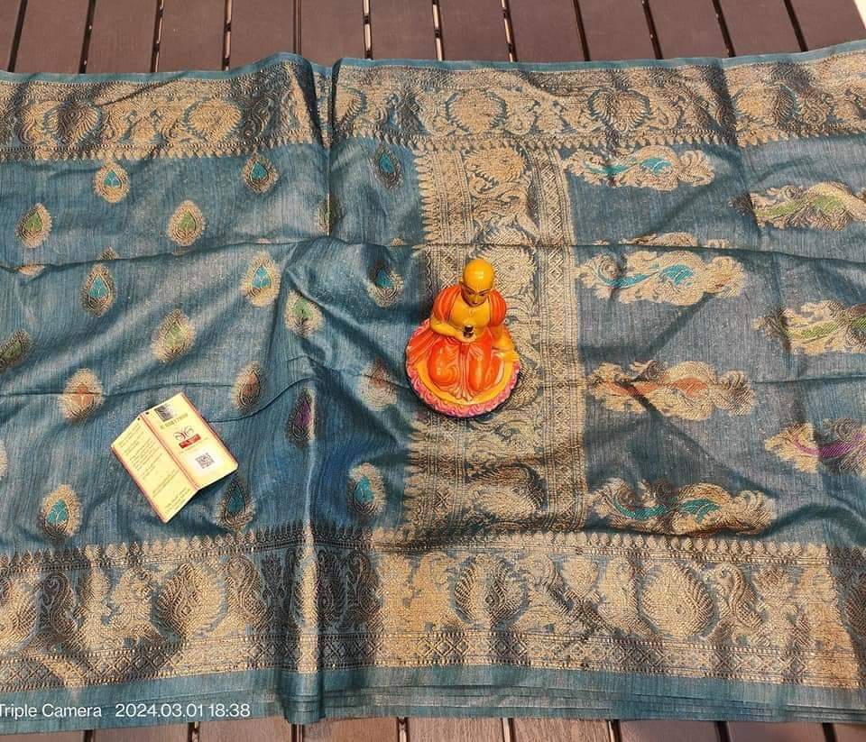 Semi Tussar Munga Banarasi Silk Saree STM30