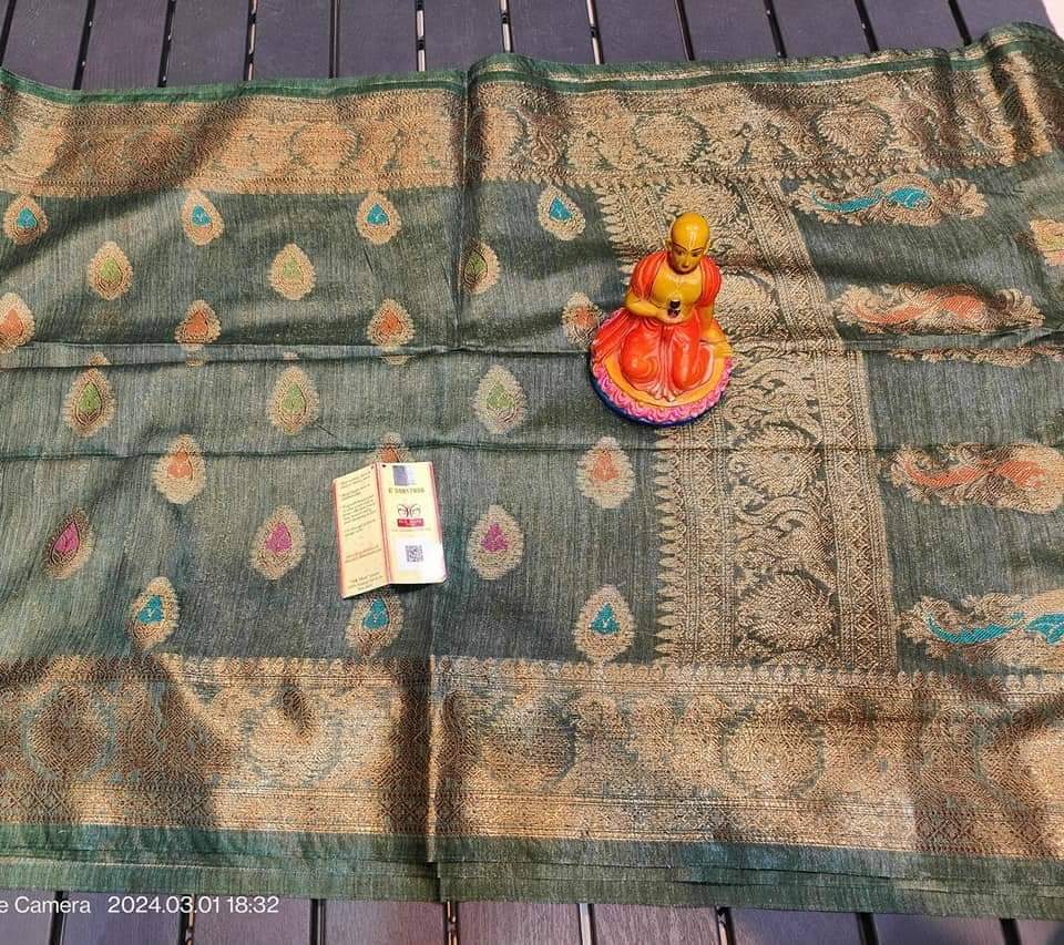 Semi Tussar Munga Banarasi Silk Saree STM31