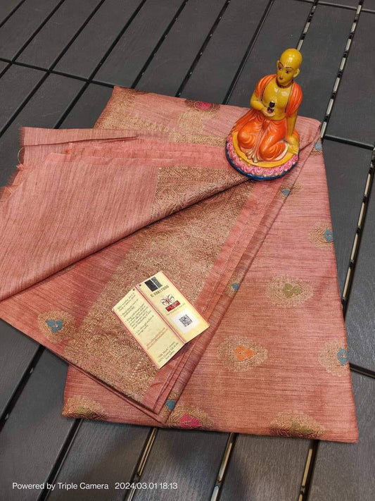 Semi Tussar Munga Banarasi Silk Saree STM27