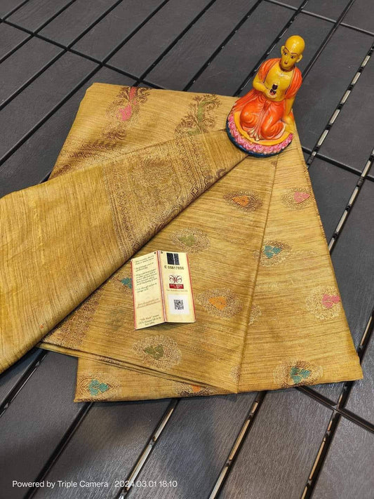 Semi Tussar Munga Banarasi Silk Saree STM29