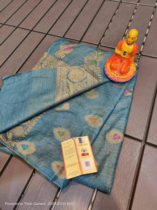 Semi Tussar Munga Banarasi Silk Saree STM30