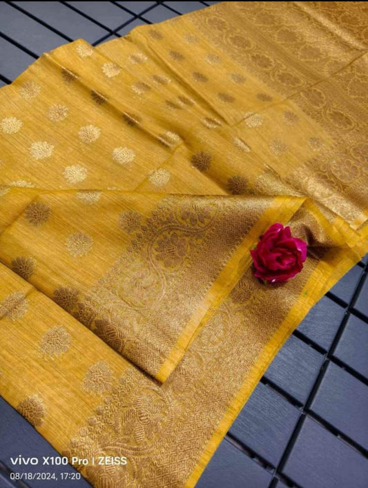 Semi Tussar Munga Banarasi Silk Saree STM33