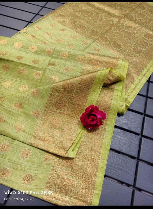 Semi Tussar Munga Banarasi Silk Saree STM37