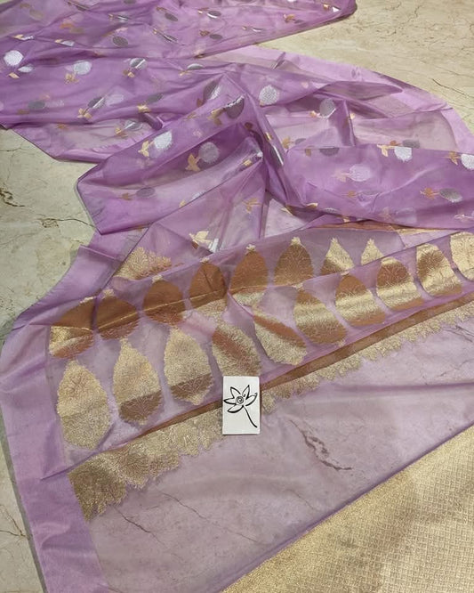 Party Wear Organza Silk Saree With Banarasi Border Saree OSB05