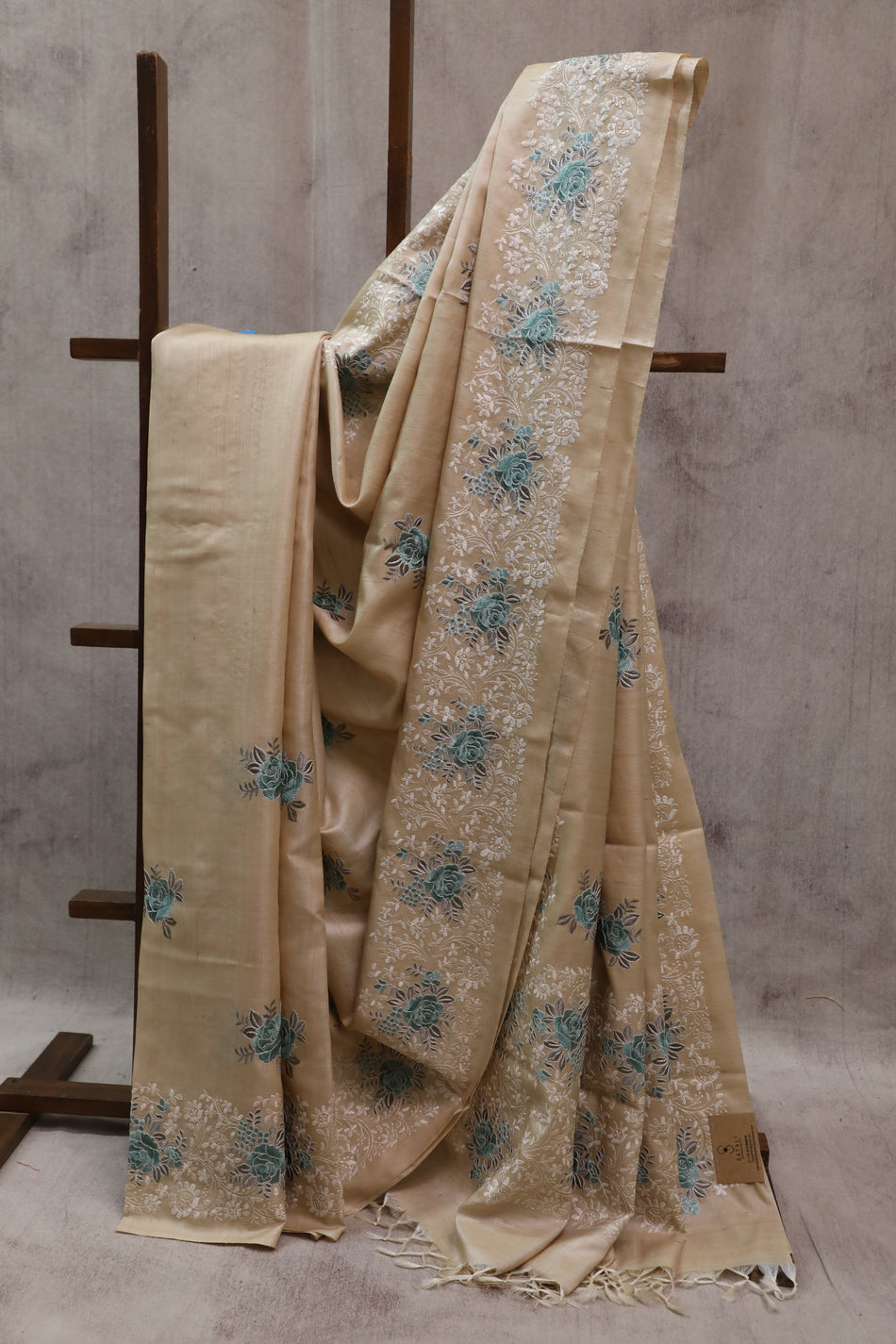 Bhagalpuri Pure Tussar Silk Saree With Beautiful Embroidery Work Saree BSE25