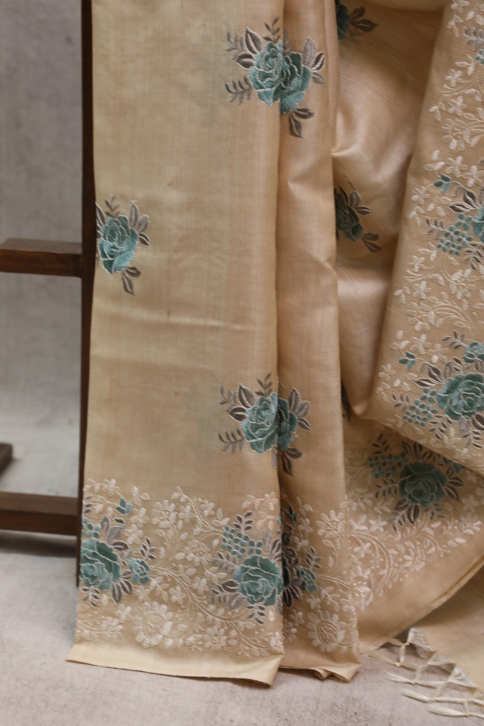 Bhagalpuri Pure Tussar Silk Saree With Beautiful Embroidery Work Saree BSE25