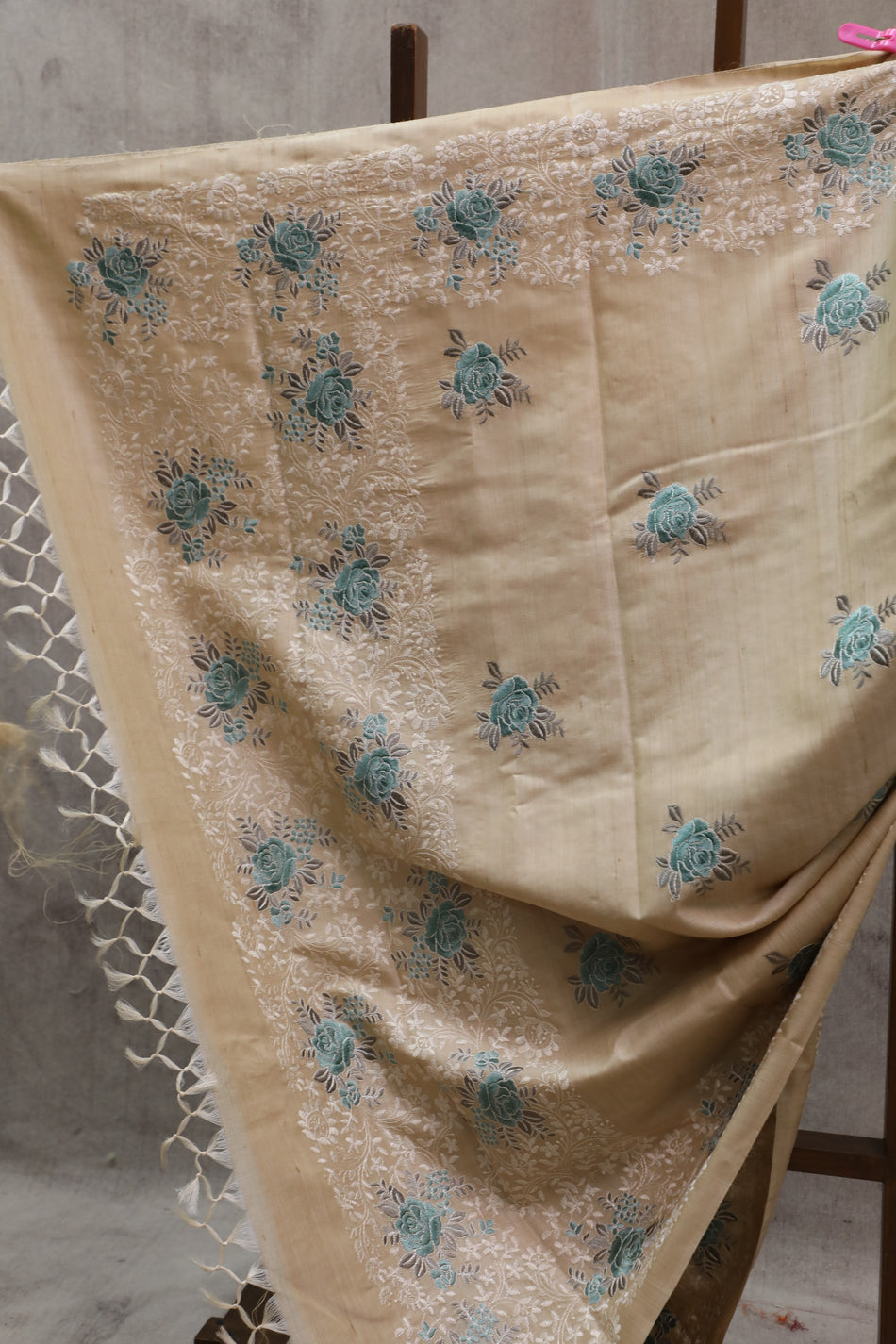 Bhagalpuri Pure Tussar Silk Saree With Beautiful Embroidery Work Saree BSE25