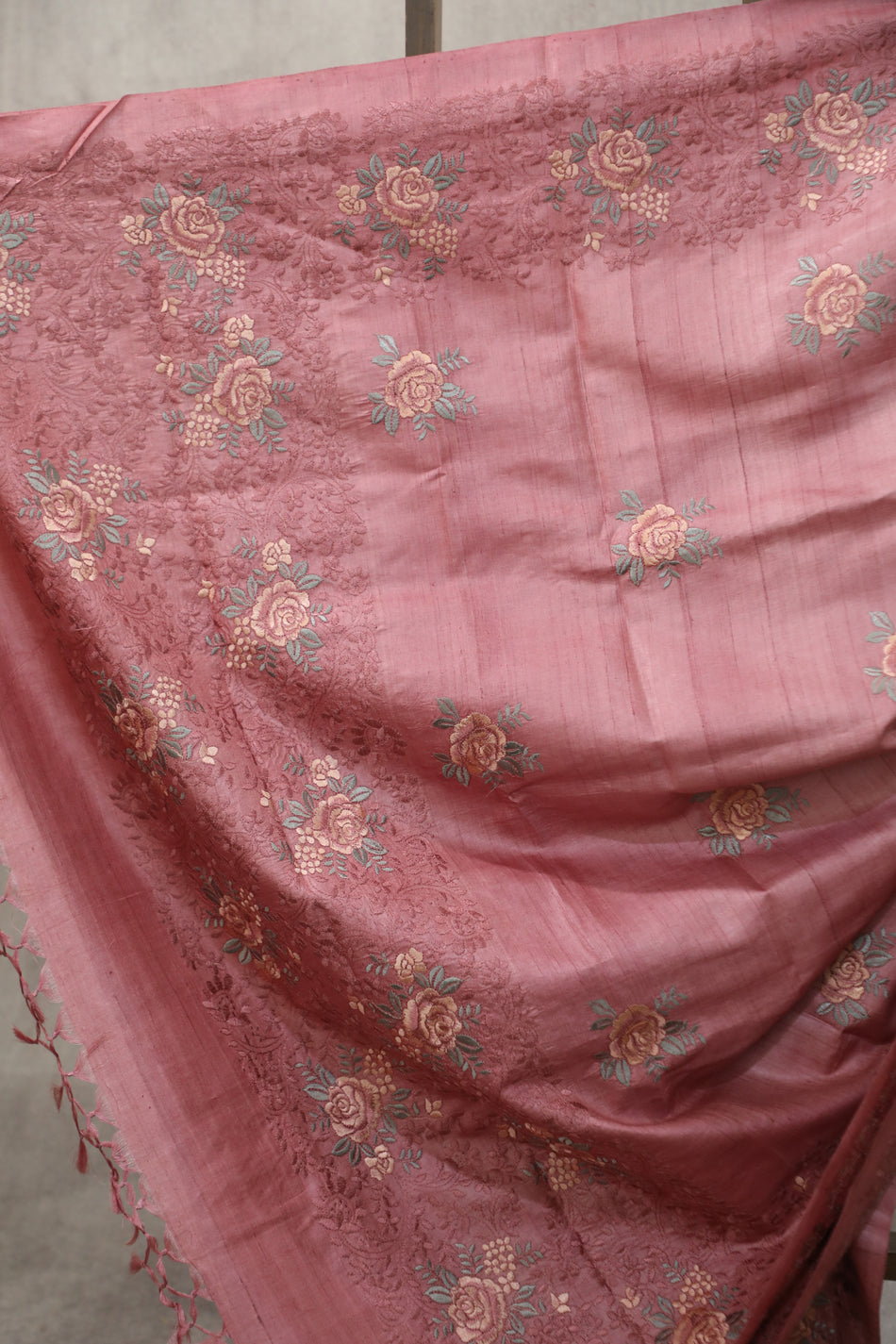 Bhagalpuri Pure Tussar Silk Saree With Beautiful Embroidery Work Saree BSE31