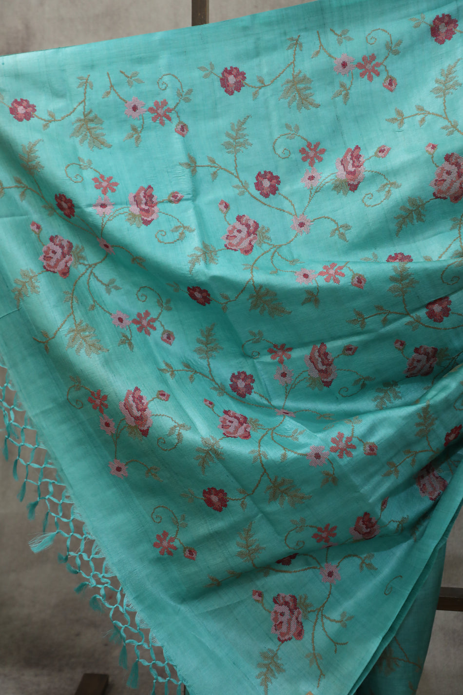 Bhagalpuri Pure Tussar Silk Saree With Beautiful Embroidery Work Saree BSE18