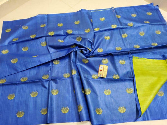 Pure Tussar Silk Saree With Beautiful Embroidery Work TSE16