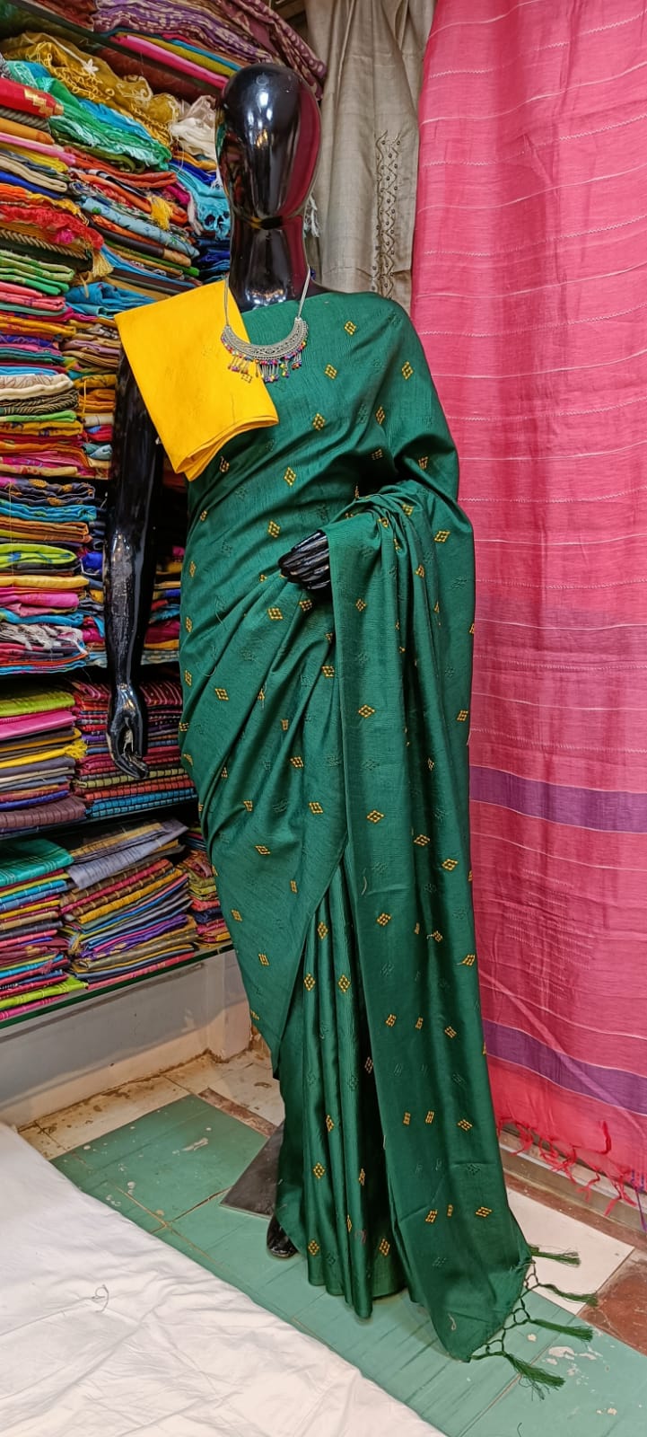 Katan Silk Saree With Beautiful Embroidery Work Saree KSB35