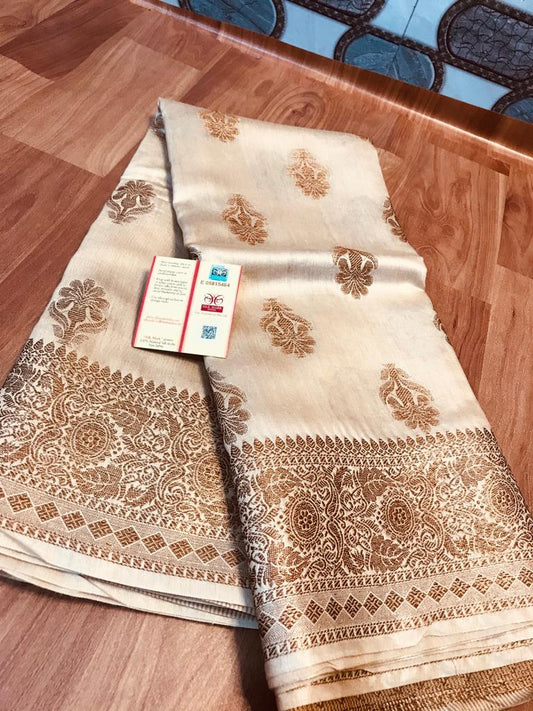 Pure Tussar Munga Banarasi Silk Saree TMS04