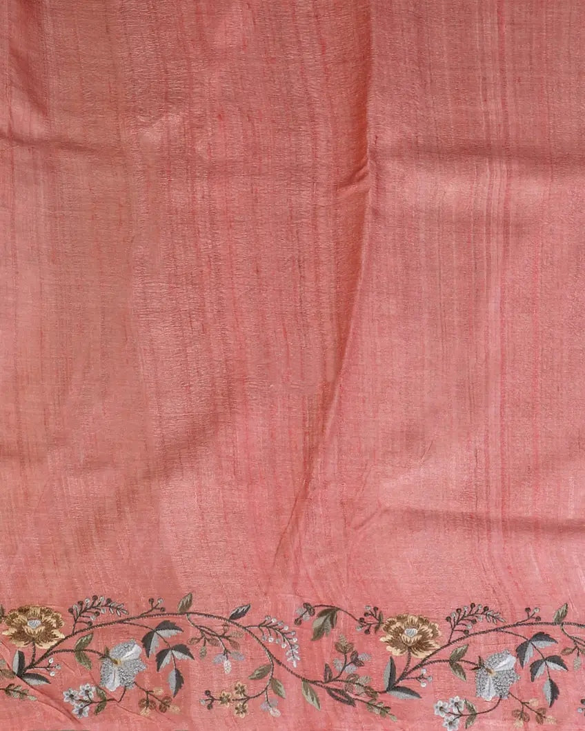 Bhagalpuri Pure Tussar Silk Saree With Beautiful Embroidery Work Saree BSE40